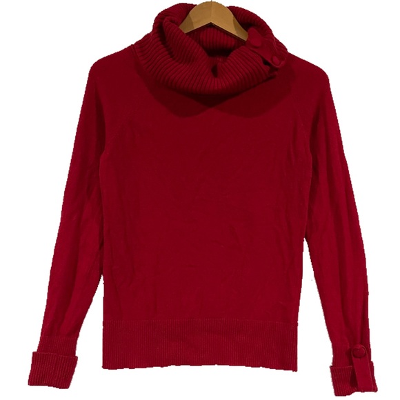 BR Red Luxury Cashmere Turtleneck Sweater - Picture 3 of 10